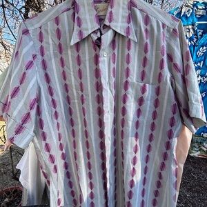 Carducci Men's Casual Button-Down Shirt in Light Gray and Mauve